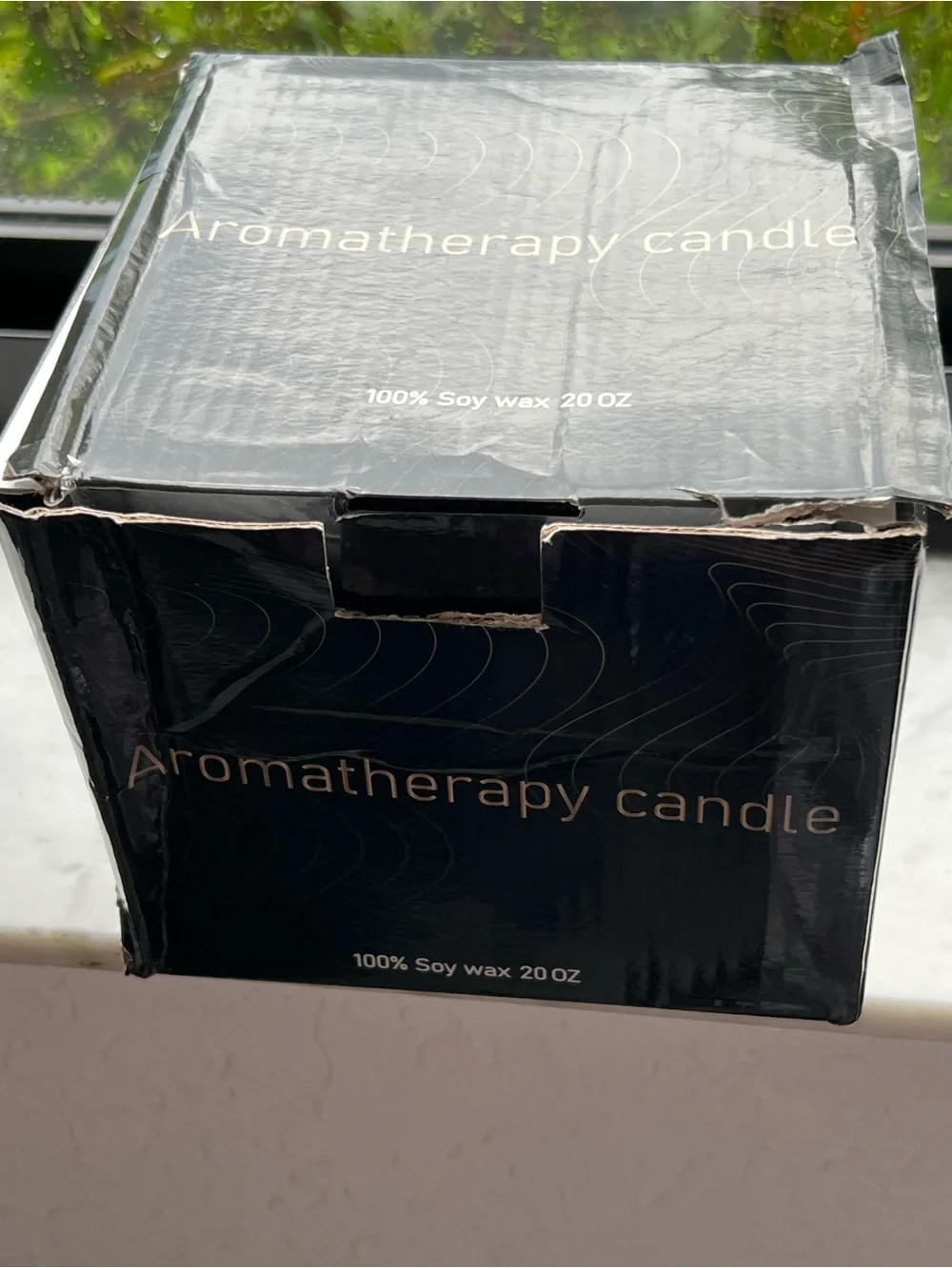 Aromatherapy Three-Wick NIB Silver Face Ceramic 100% Soy Wax 20 Oz. Candle -